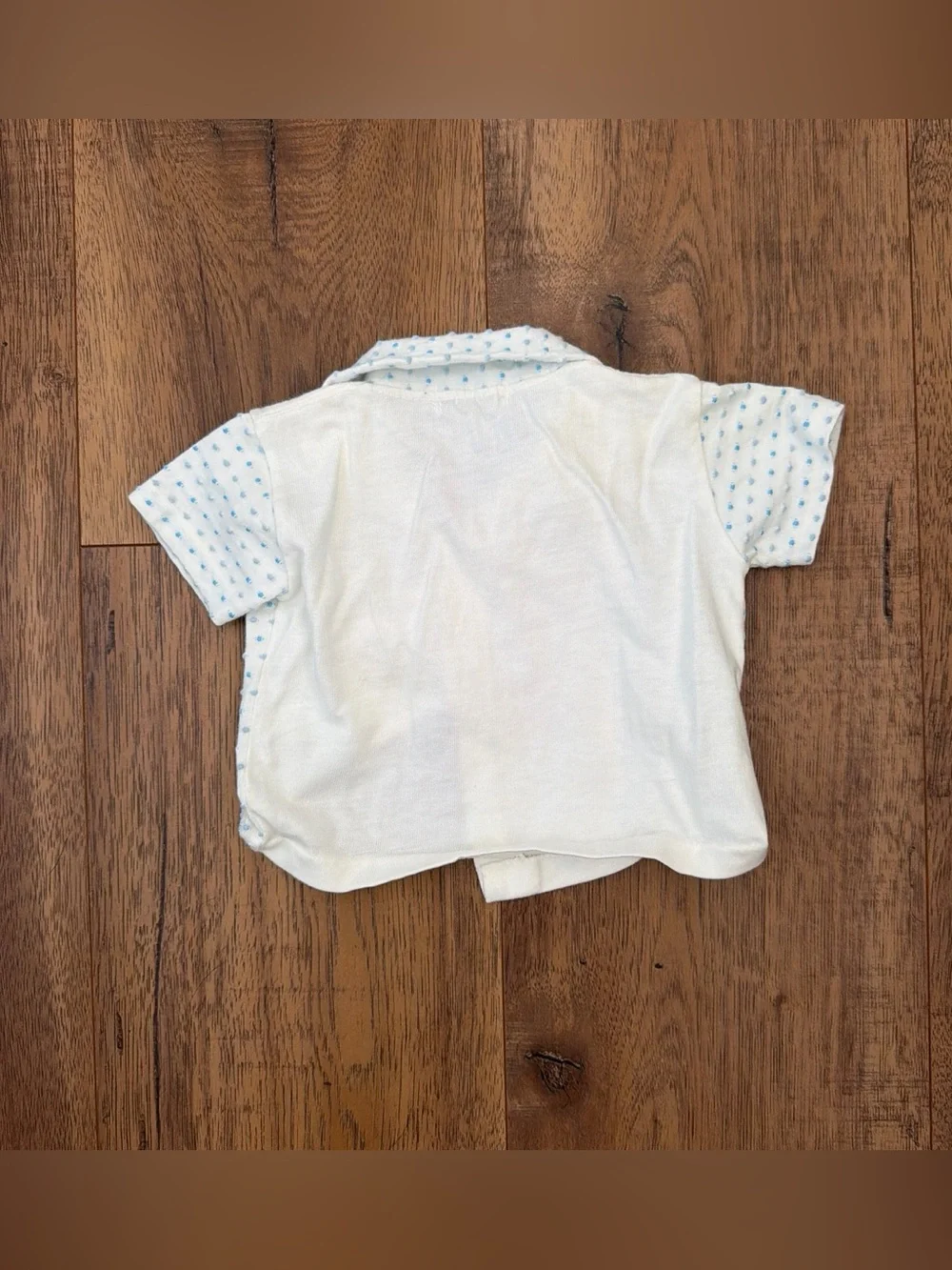 Unbranded vintage Baby Polo Shirt in White with Light Blue Accents